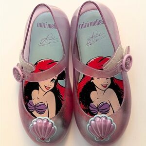 Mini Melissa Kids Shoes - Purple with Ariel Design